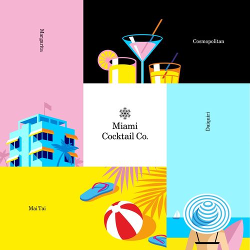 Miami Cocktail Co.  熱帶風(fēng)情與都市韻律的品牌形象重塑
